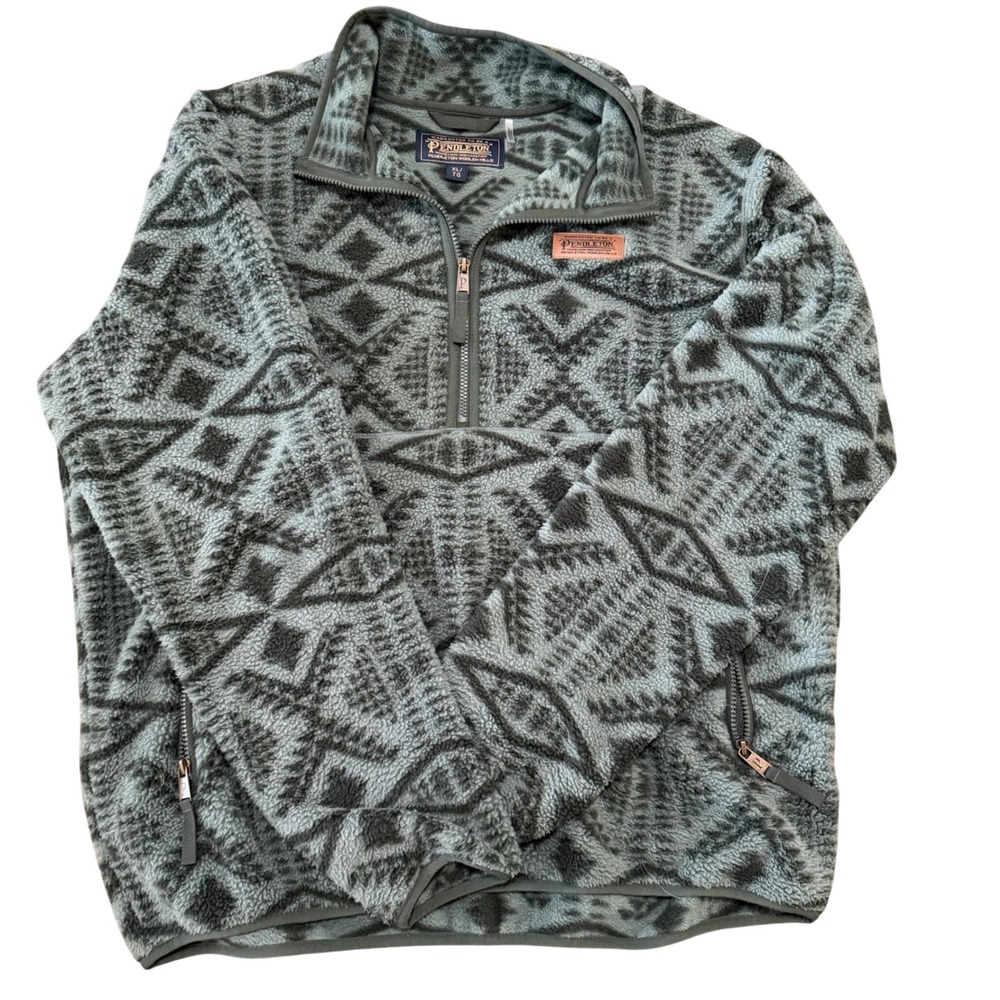 Pendleton Quarter Zip Fleece Pullover Mens XL
